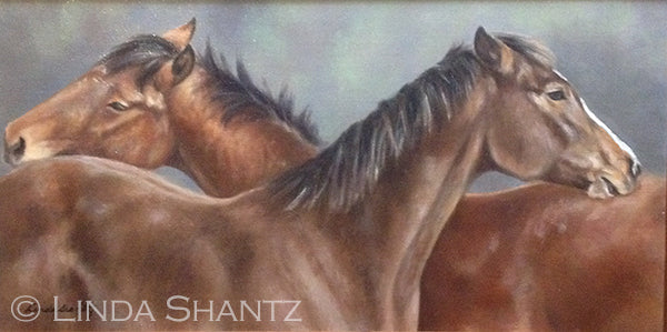 "Reciprocal," framed 8 x 16 oil on canvas